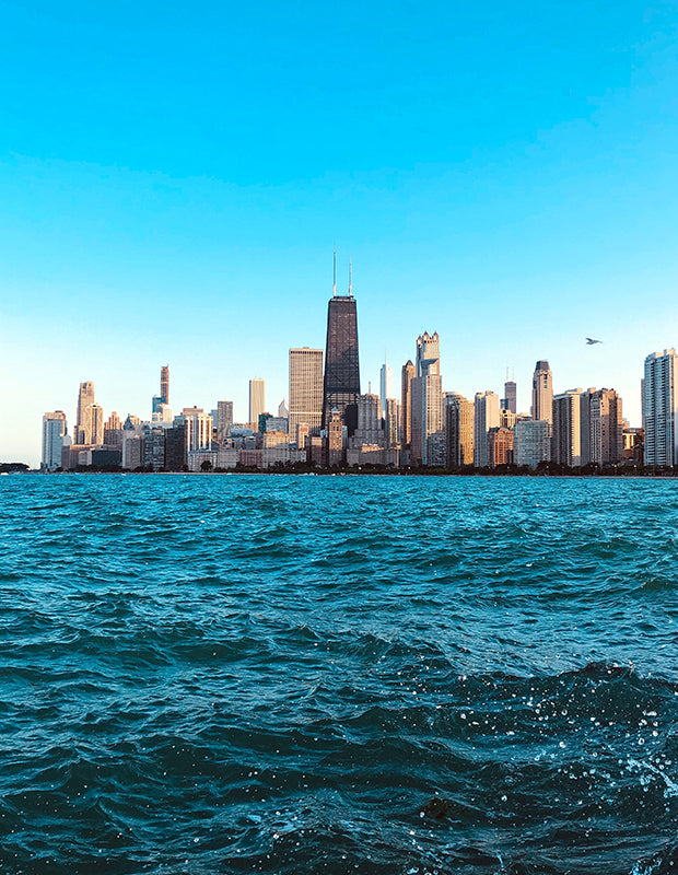 Chicago skyline over Lake Michigan