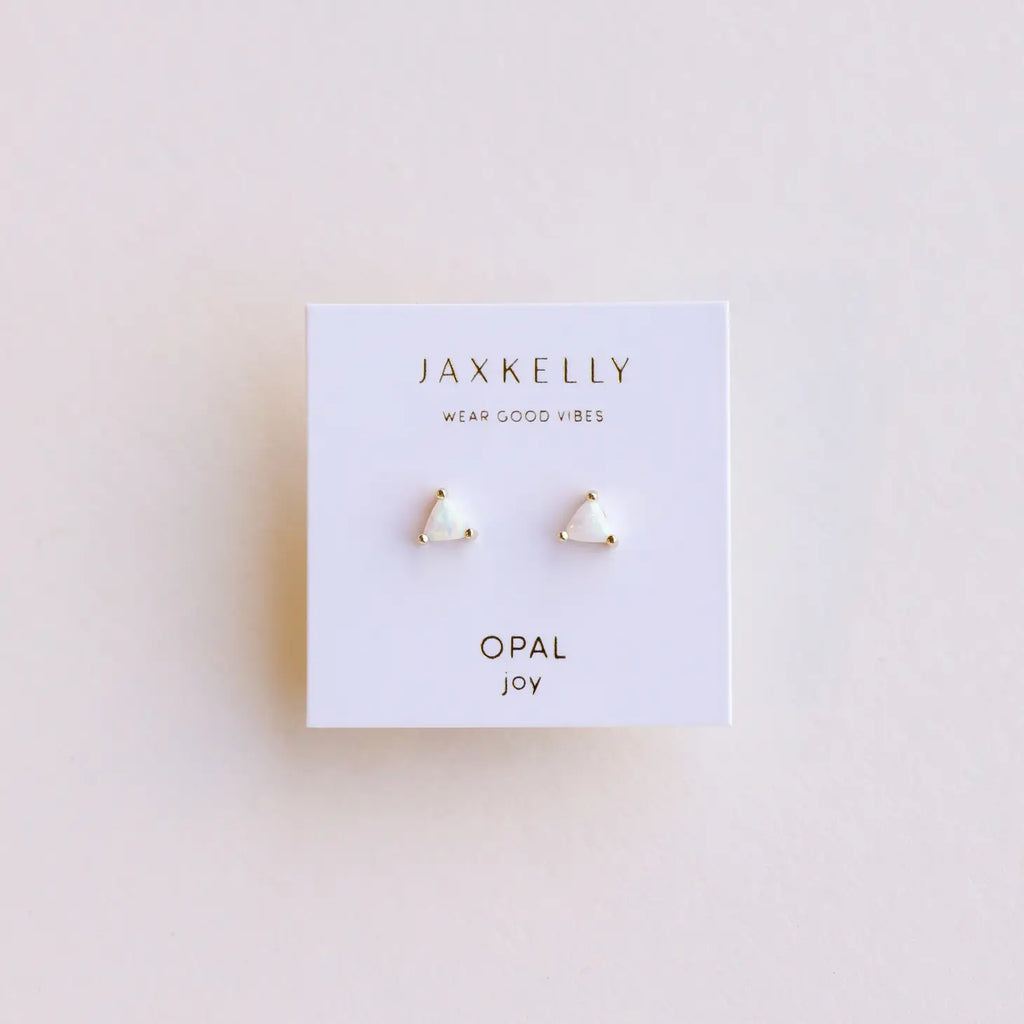 Mini Gem White Opal Earring