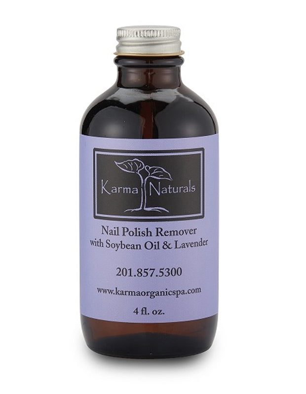 a bottle of Karma Naturals nail polish remover
