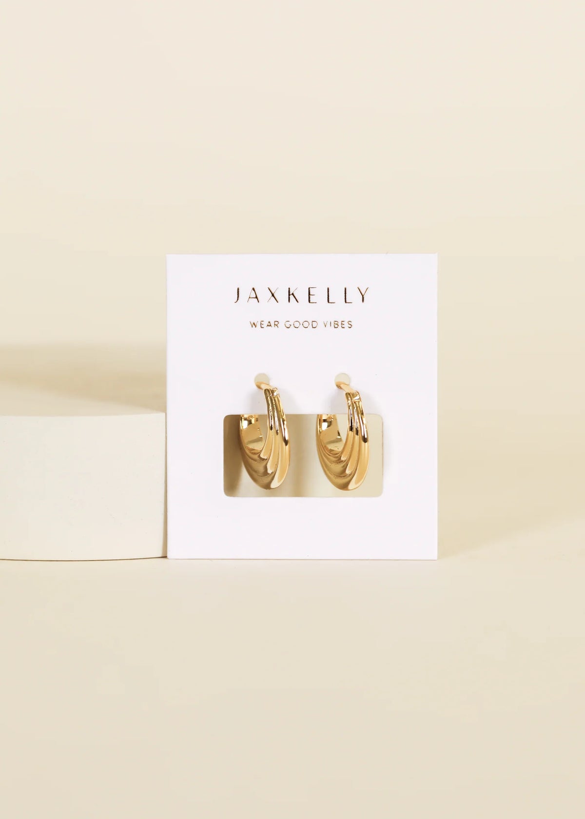 Triple Arch Gold Hoop Earring by JaxKelly