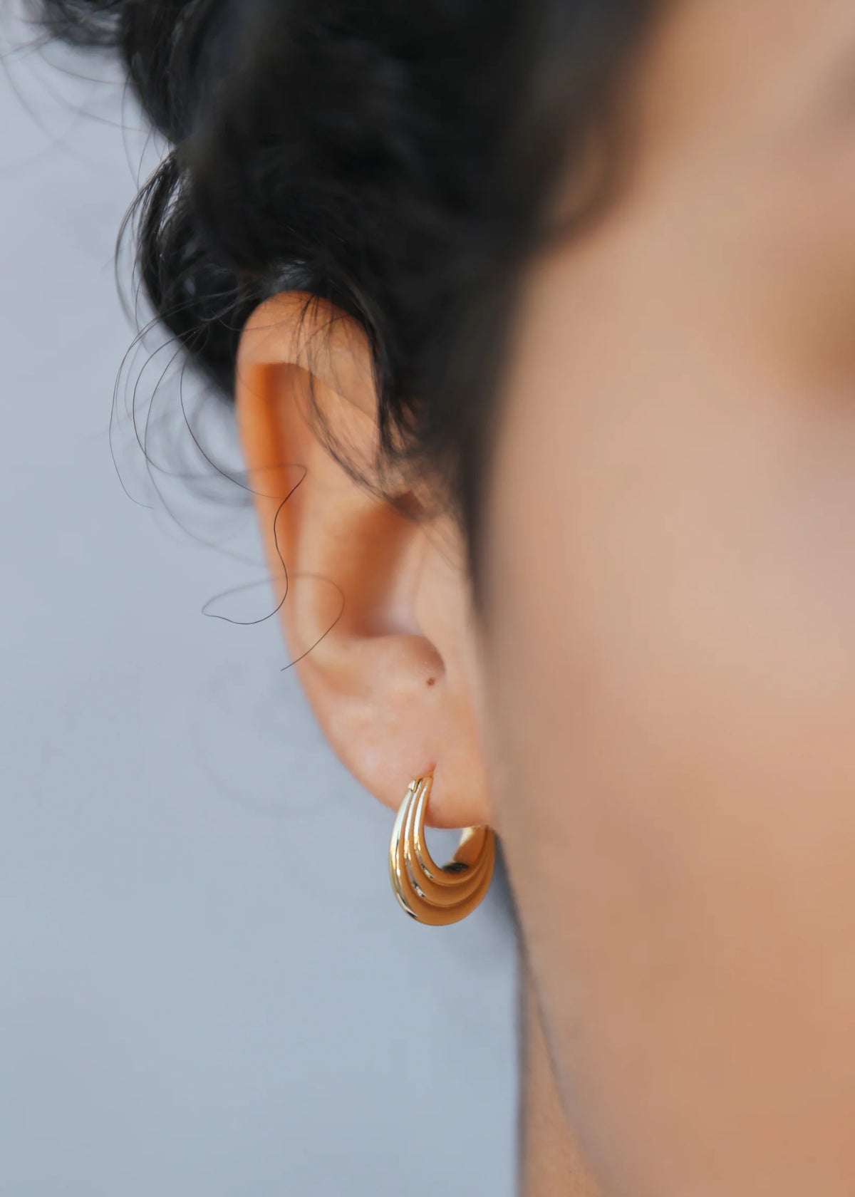 Triple Arch Gold Hoop Earring by JaxKelly