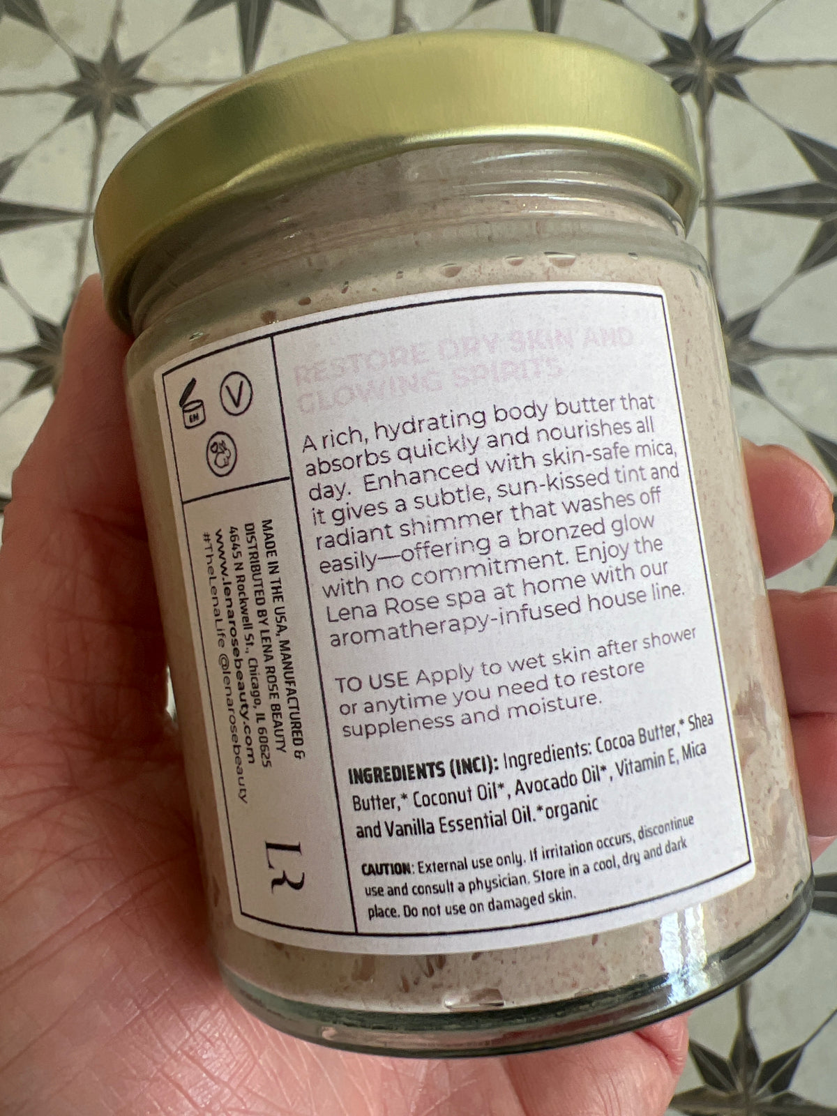Cocoa Glow Body Butter from the Lena Rose House Line