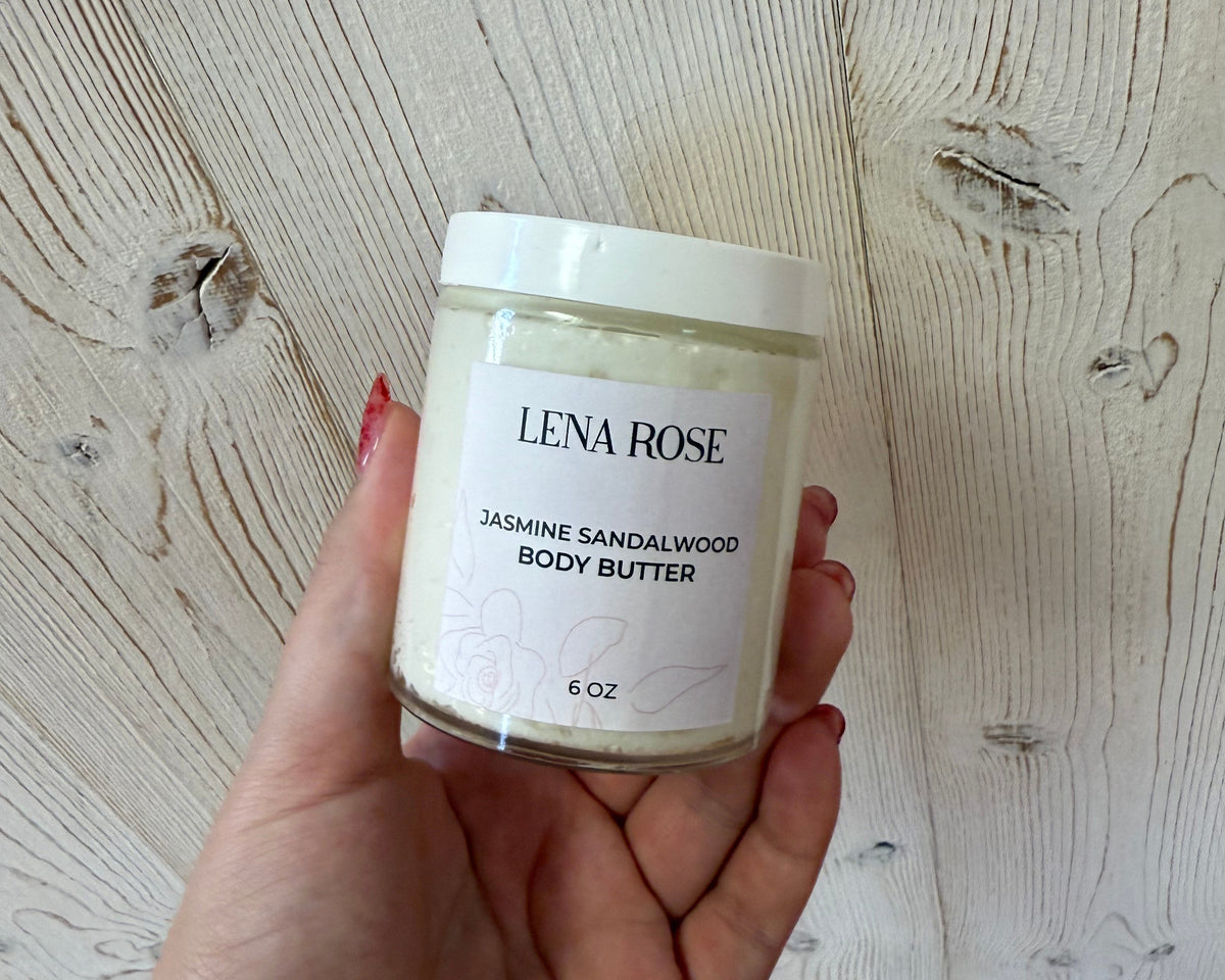 Jasmine Sandalwood Body Butter from the Lena Rose House Line