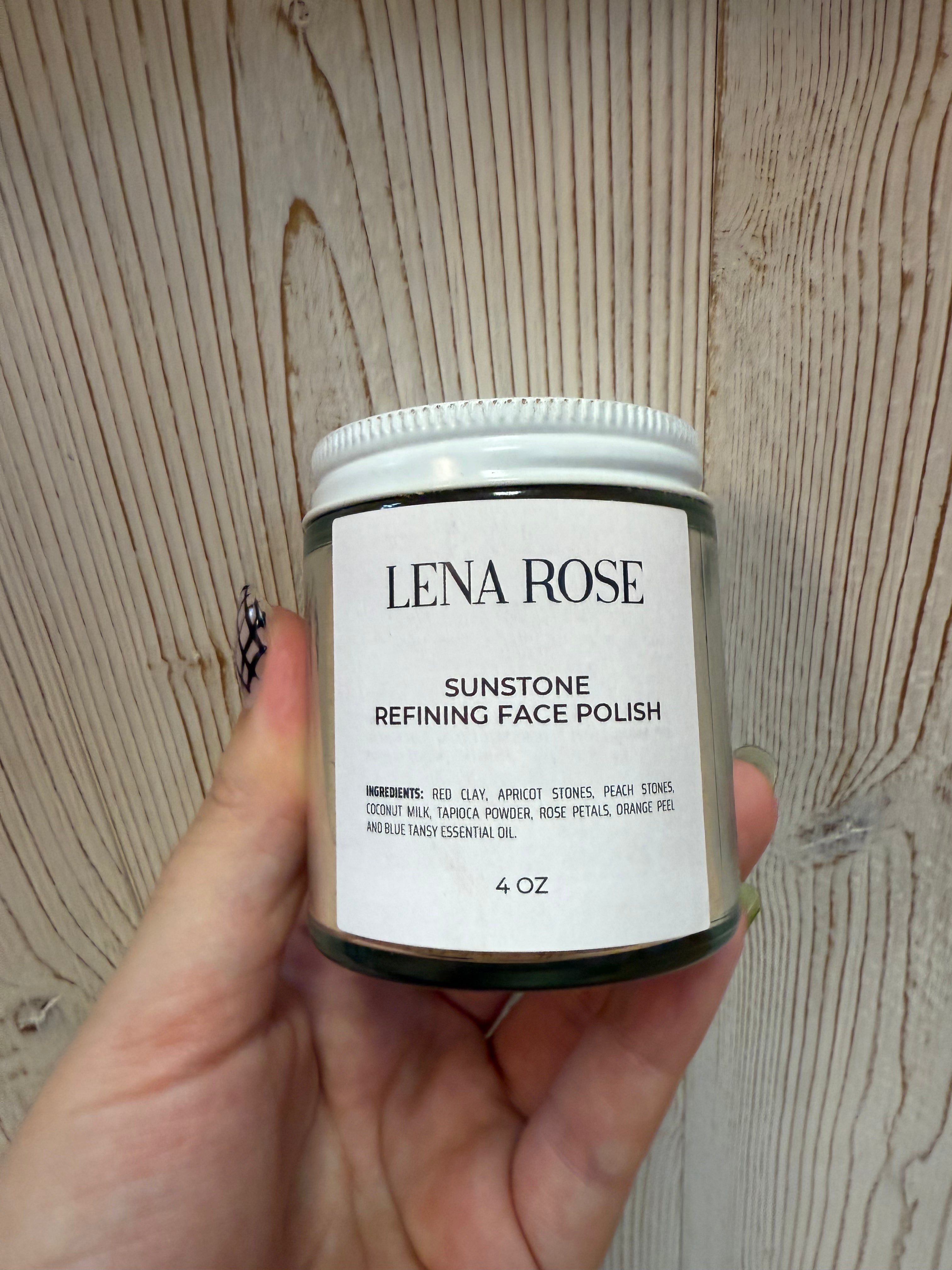 Sunstone Refining Face Polish, a Lena Rose House Line face polish
