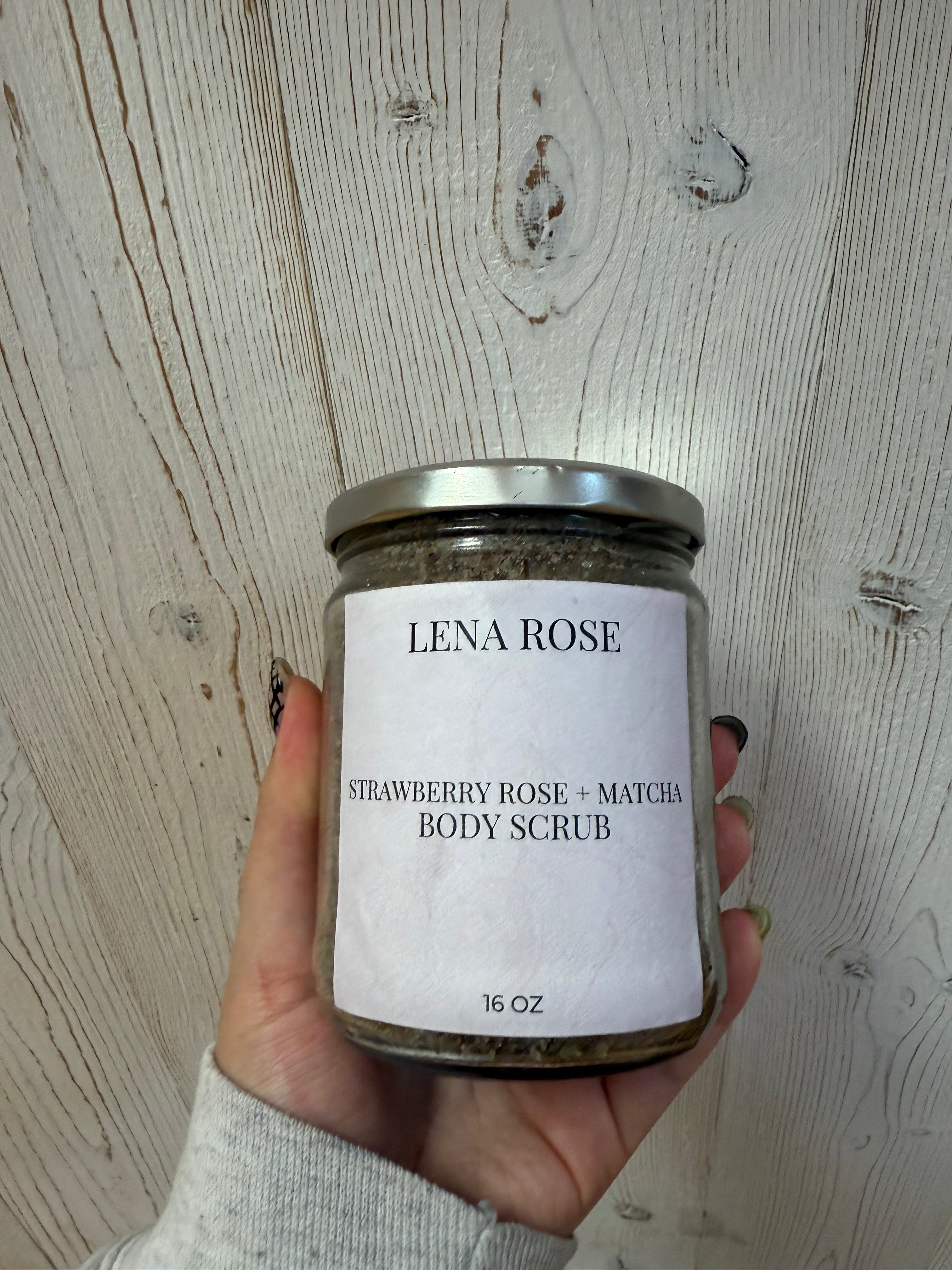 Strawberry Rose & Matcha Body Scrub from the Lena Rose House Line