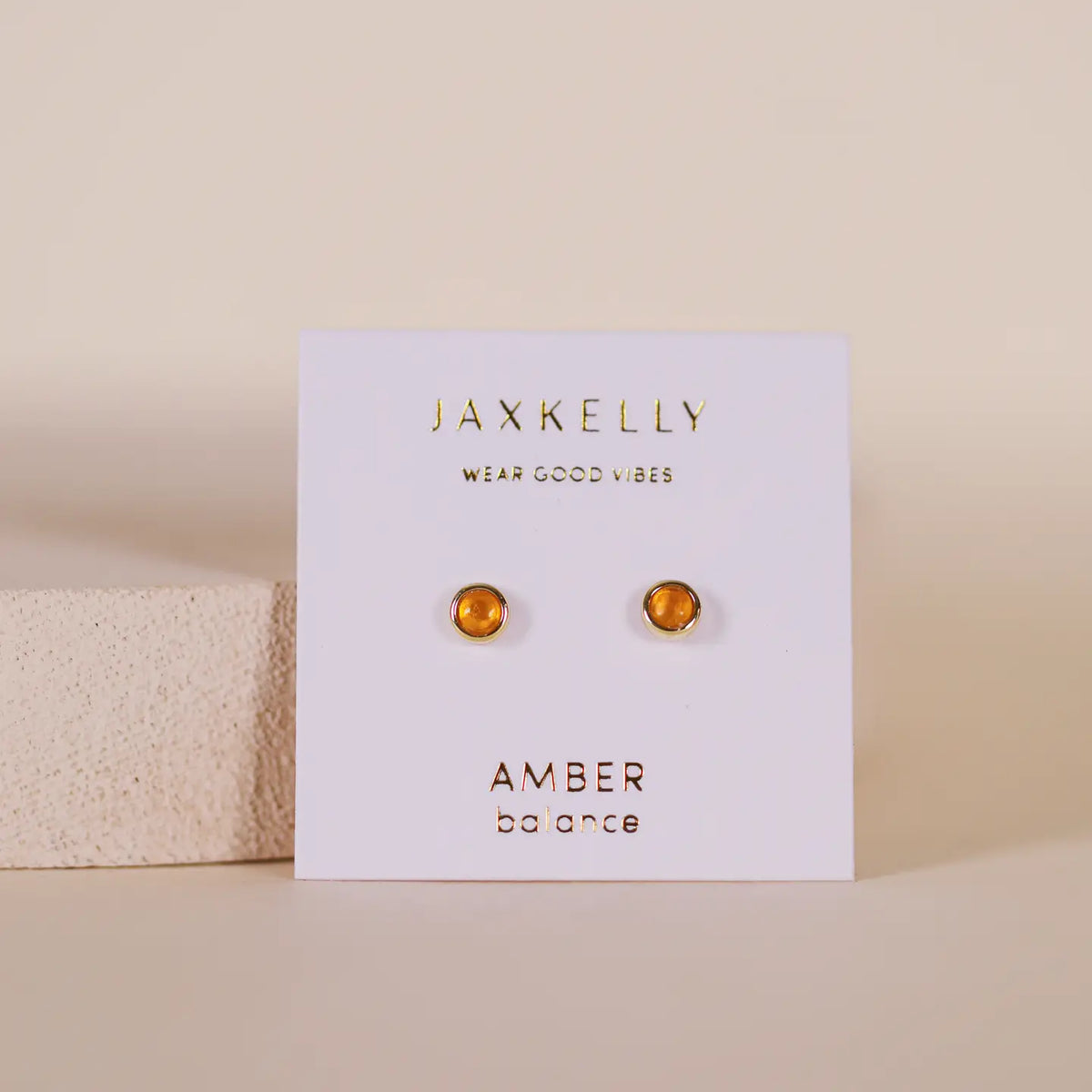 Simple Stud Amber Earrings by JaxKelly
