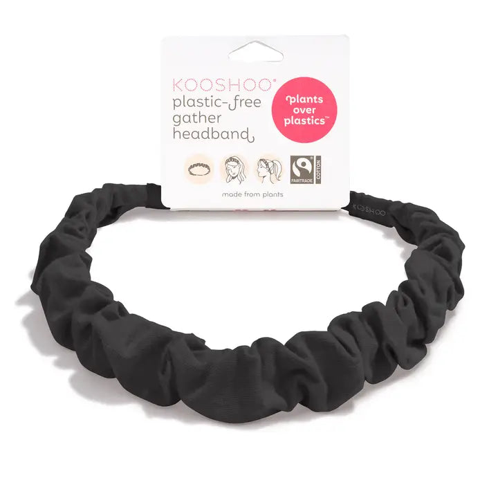 Plastic Free Gather Headband - Black by Kooshoo