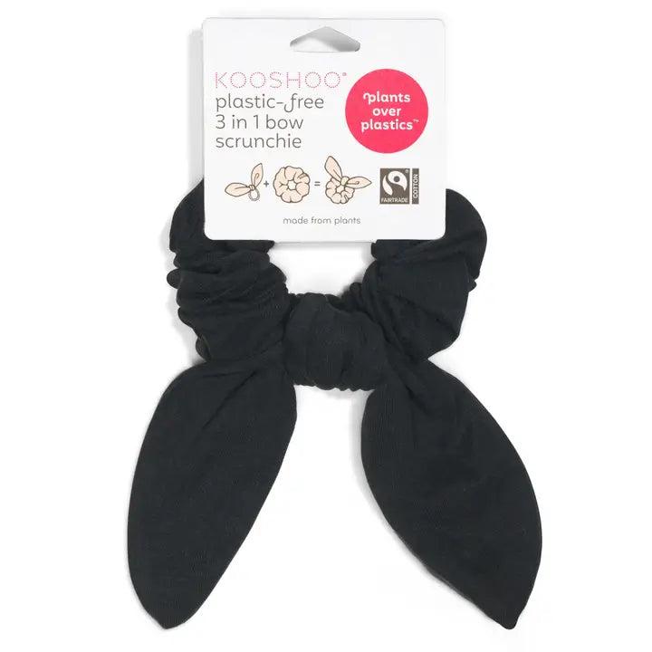 3-in-1 Bow Scrunchie Black, a Kooshoo scrunchie