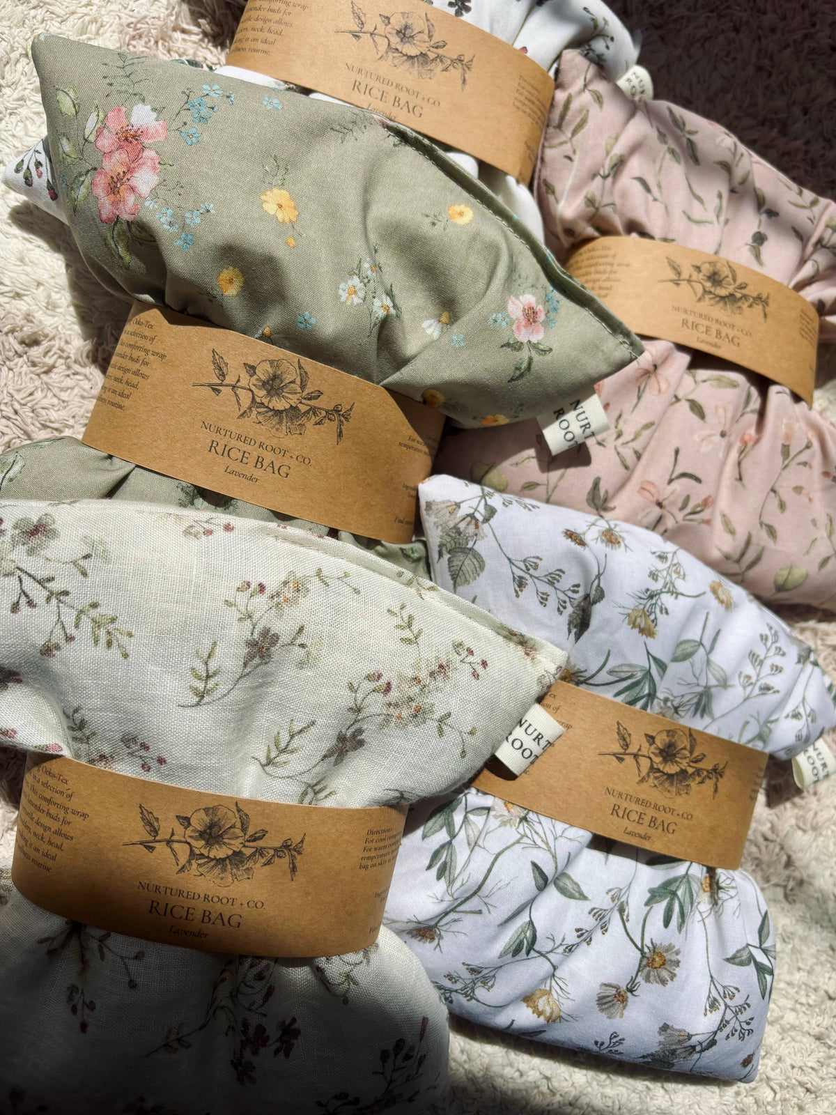 Hot & Cold Rice Bags: Unscented by Nurtured Root + Co.