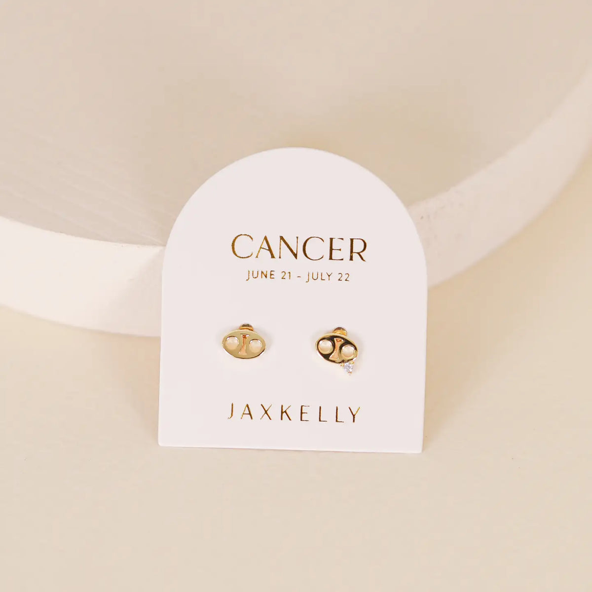 Cancer Gold Earrings