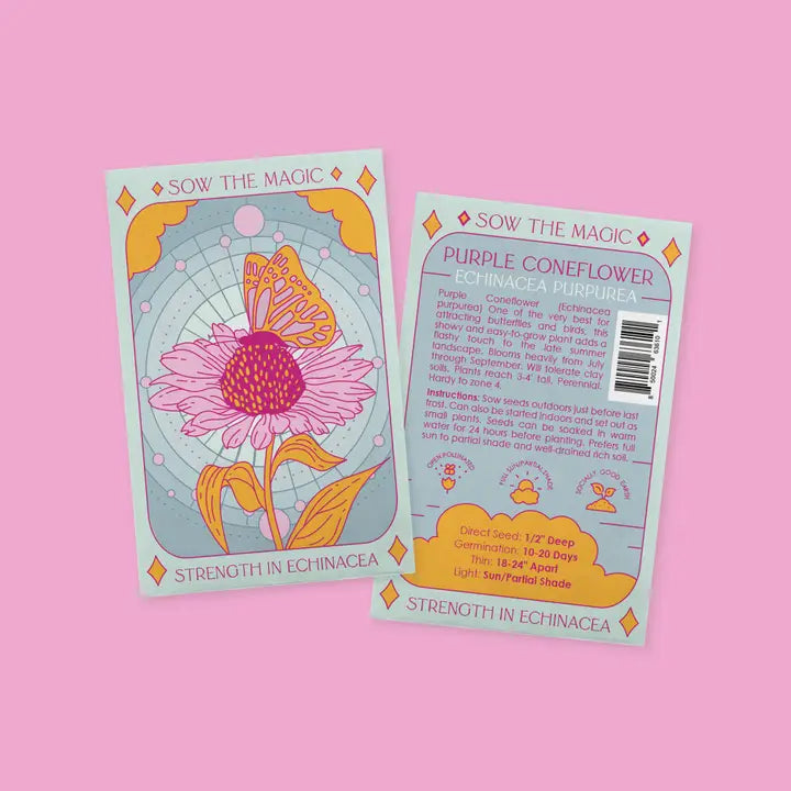 Strength in Echinacea Tarot Seed Packet
