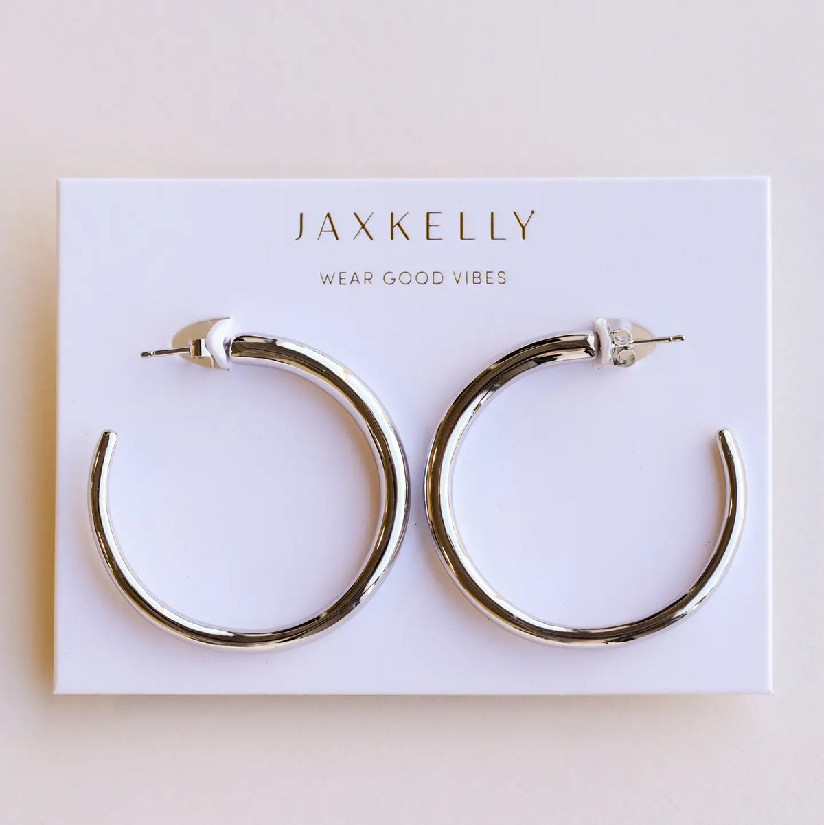 Everyday Silver Hoop Earrings - Large by JaxKelly