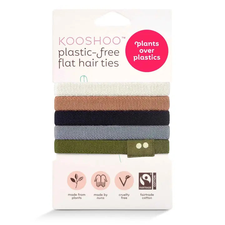 Plastic Free Flat Hair Ties by Kooshoo