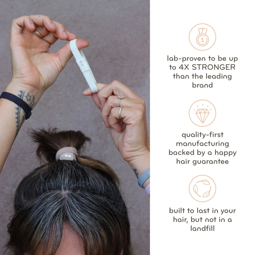 Plastic Free Flat Hair Ties by Kooshoo