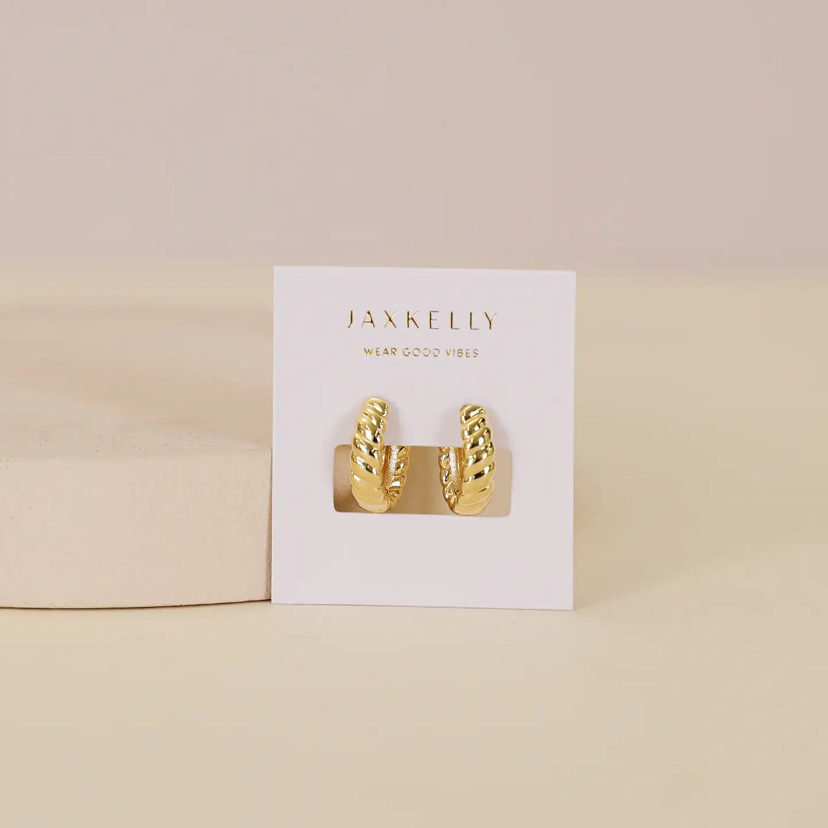 Small Channel Gold Hoop Earring by JaxKelly