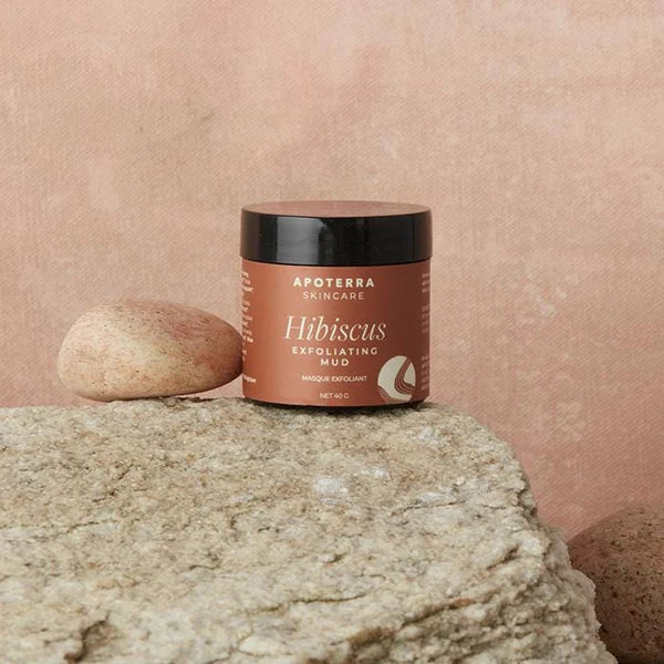 Hibiscus Exfoliating Mud Mask Travel Size, an Apoterra mud mask