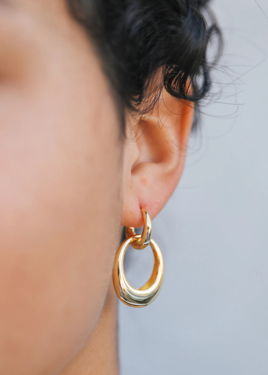 Gold Hoop Coupled Earring by JaxKelly