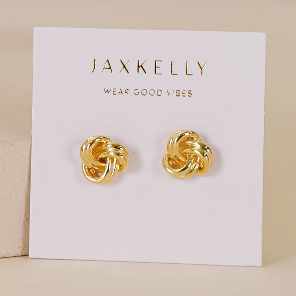 Petite Gold Knot Earrings by JaxKelly