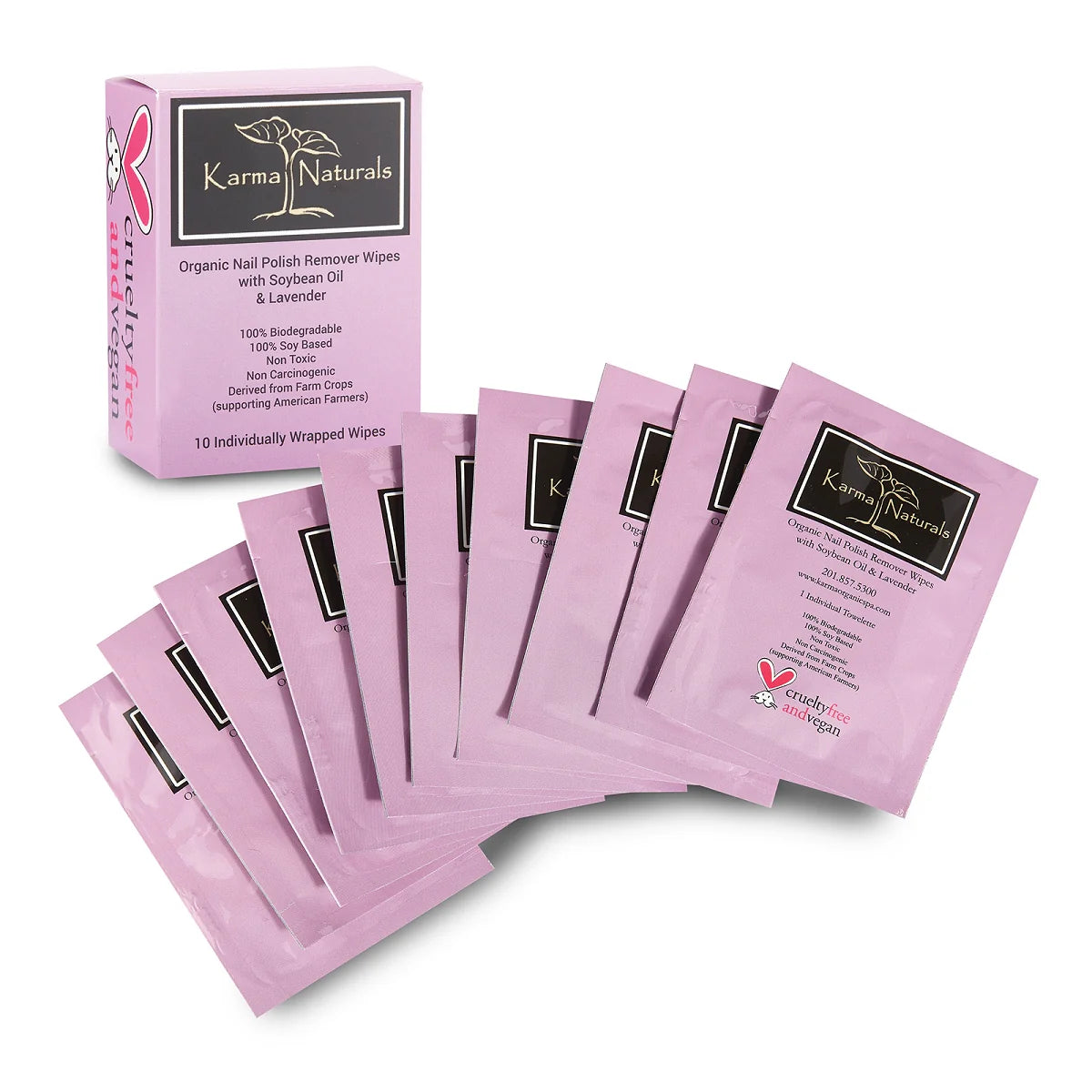 Nail Polish Remover Wipes - Lavender by Karma Naturals