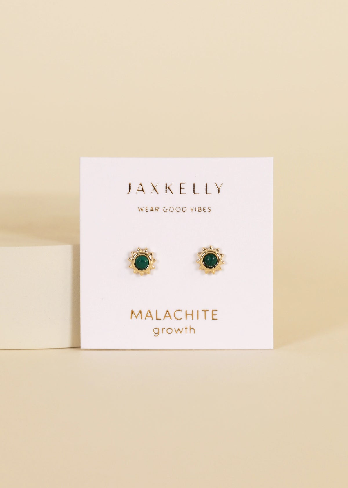 Malachite Sun Stud Earring by JaxKelly