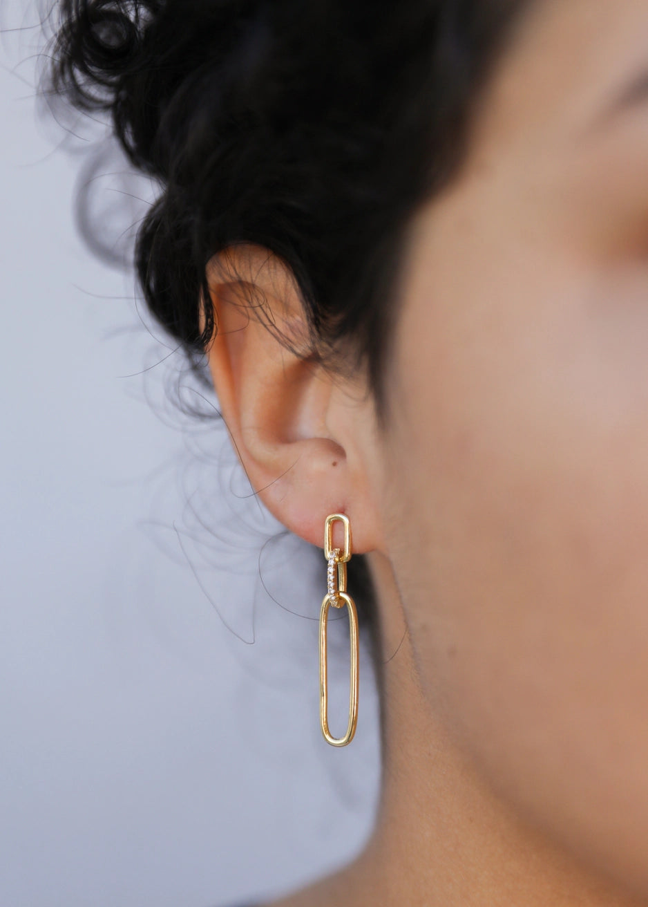 Pavé Link Drop Earring by JaxKelly