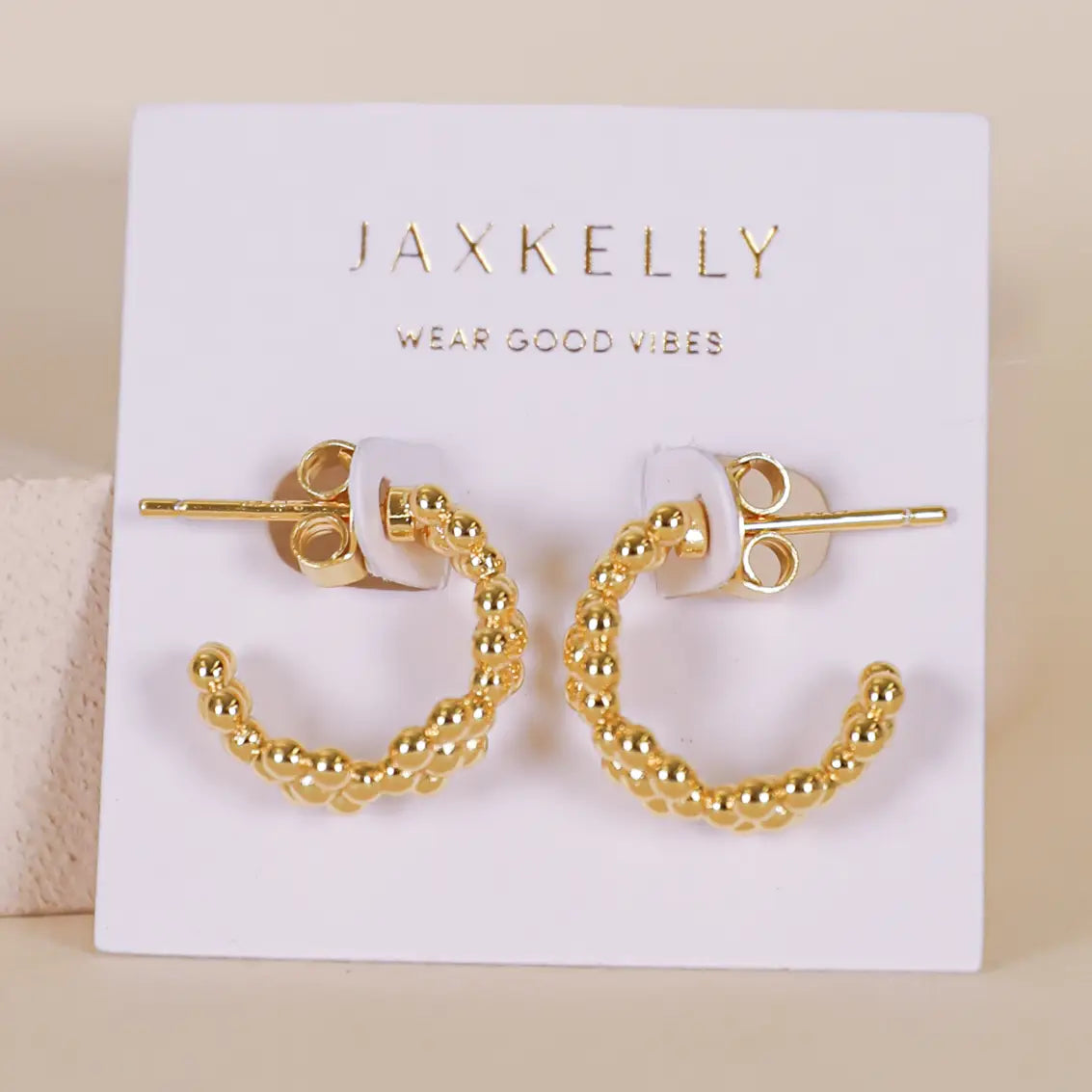 Petite Gold Flower Hoop Earrings by JaxKelly