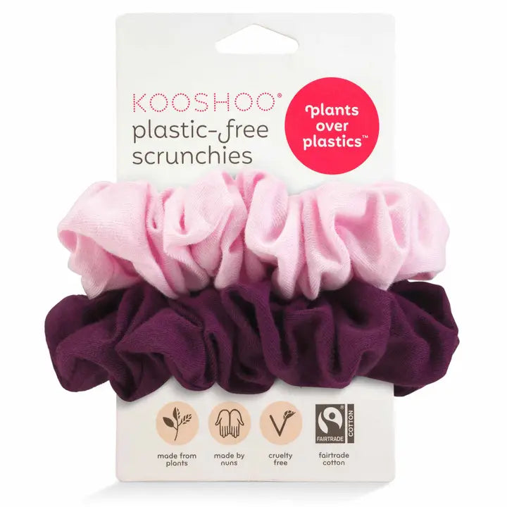 Plastic Free Scrunchies - Pink Beet by Kooshoo