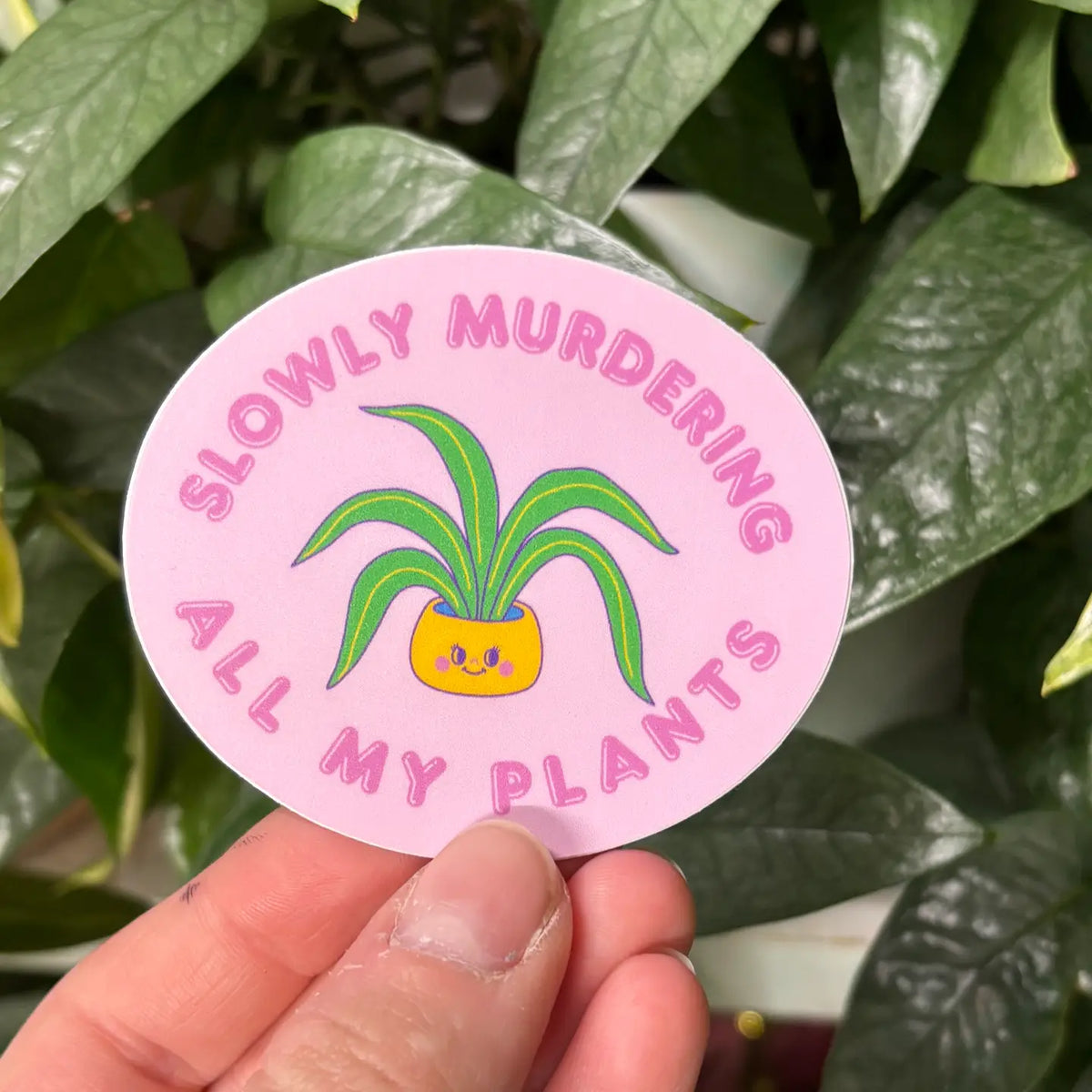 Slowly Murdering All My Plants Sticker by The Plant Supply