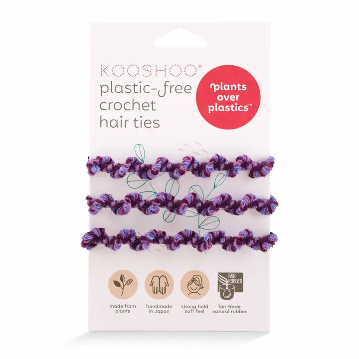Crochet Hair Ties Purple Frost by Kooshoo