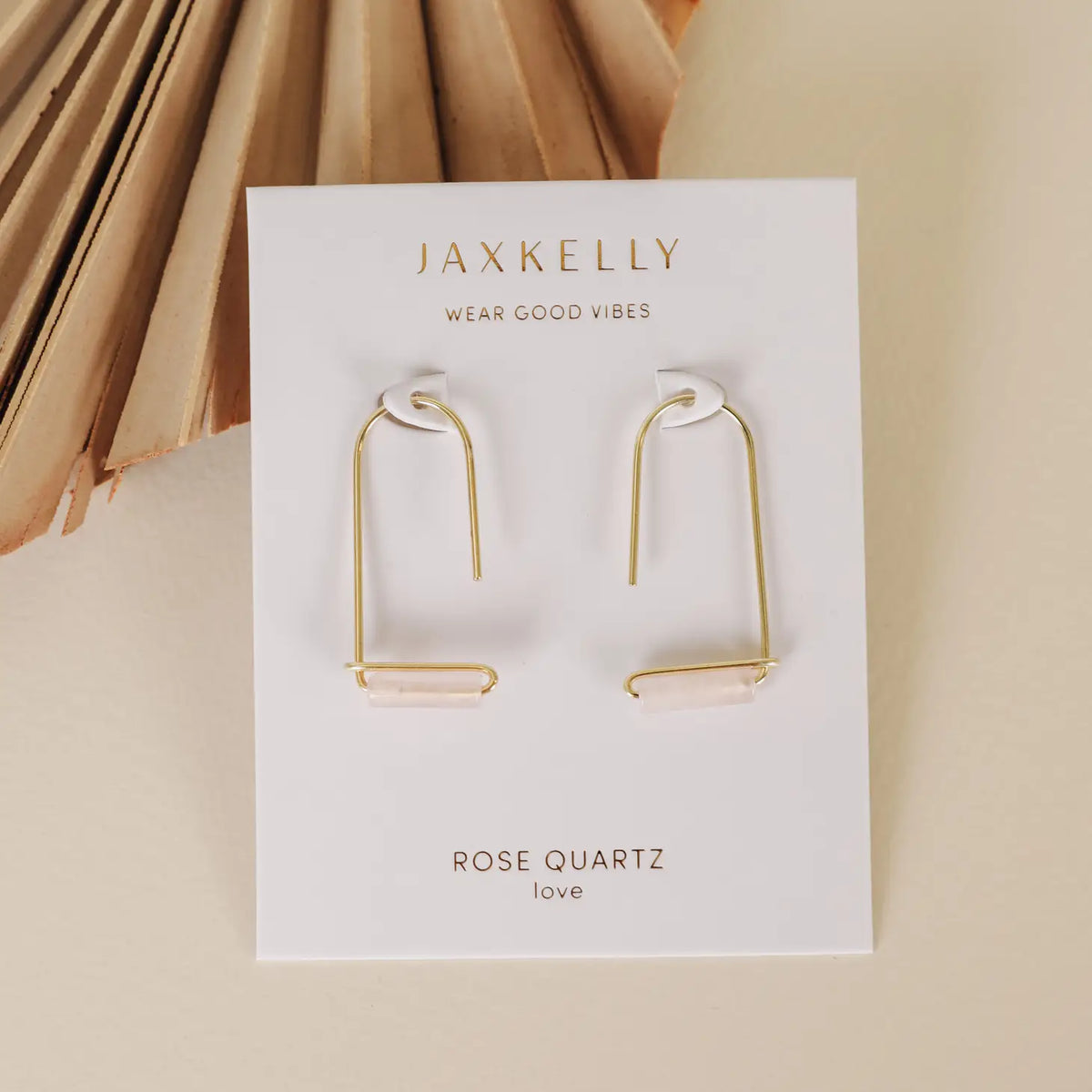 Drop Rose Quartz Earring by JaxKelly