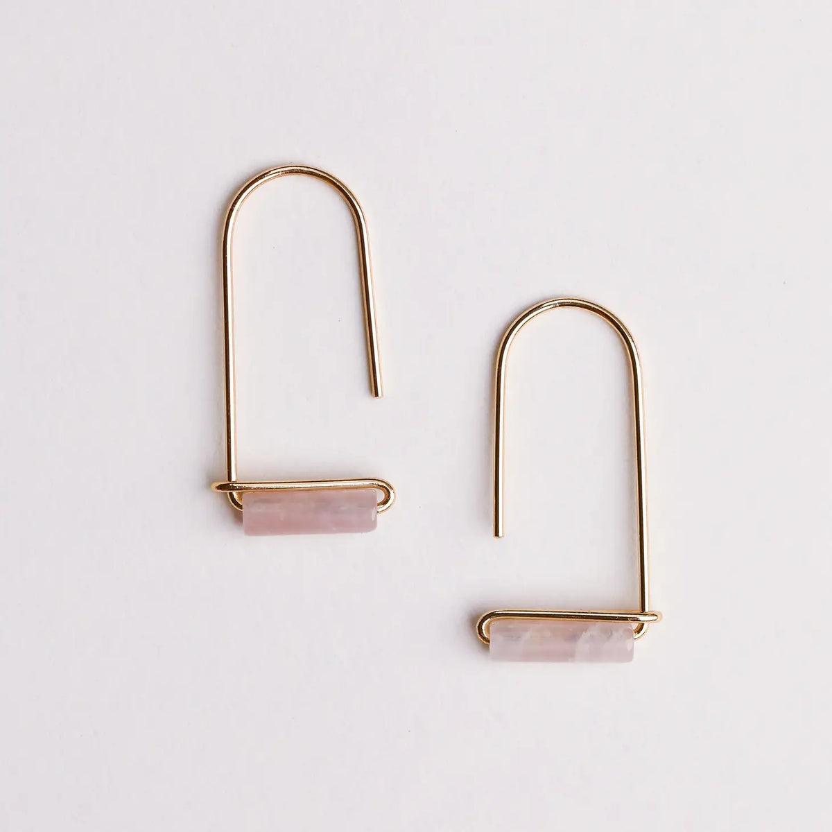 Drop Rose Quartz Earring by JaxKelly