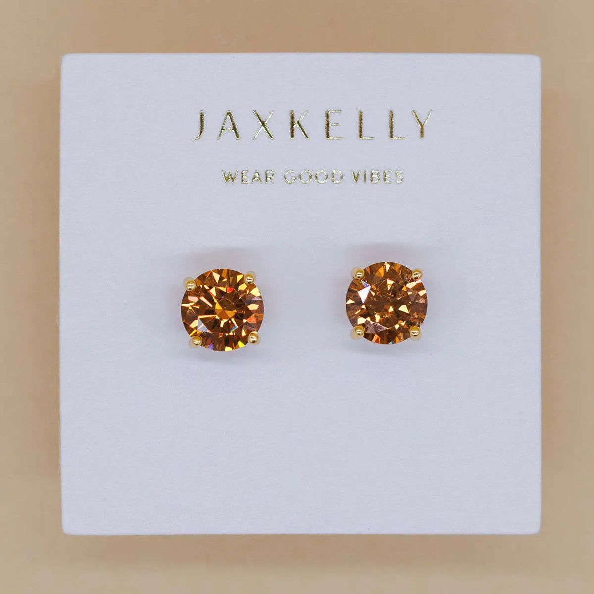 Round Coffee Gold Earrings by JaxKelly