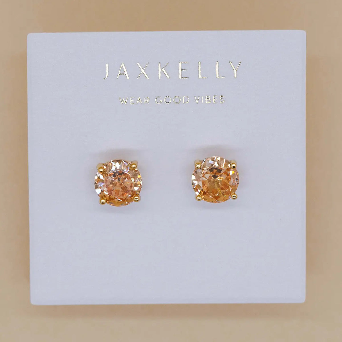 Round Champagne Gold Earrings by JaxKelly