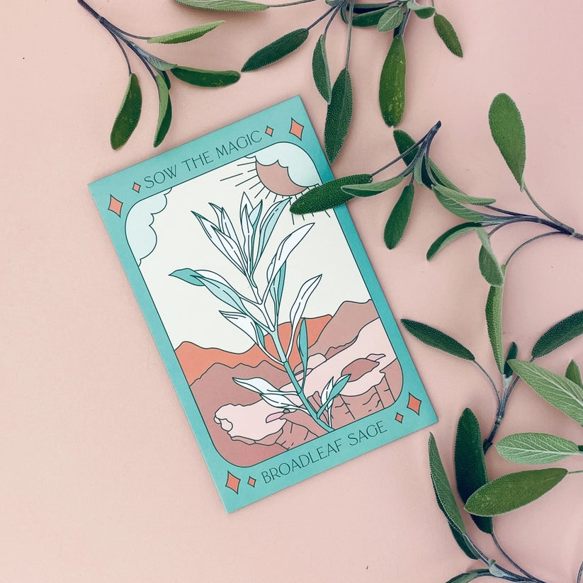 Broadleaf Sage Tarot Seed Packet by Sow the Magic