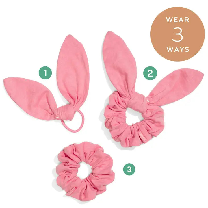 3-in-1 Bow Scrunchie Pink Flamingo, alternate view