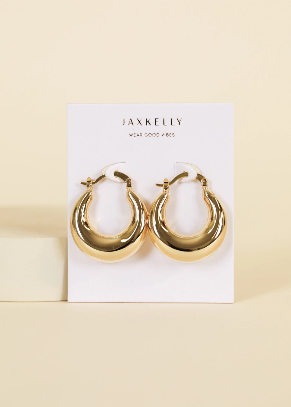Sculptural Wide Gold Hoop Earrings by JaxKelly
