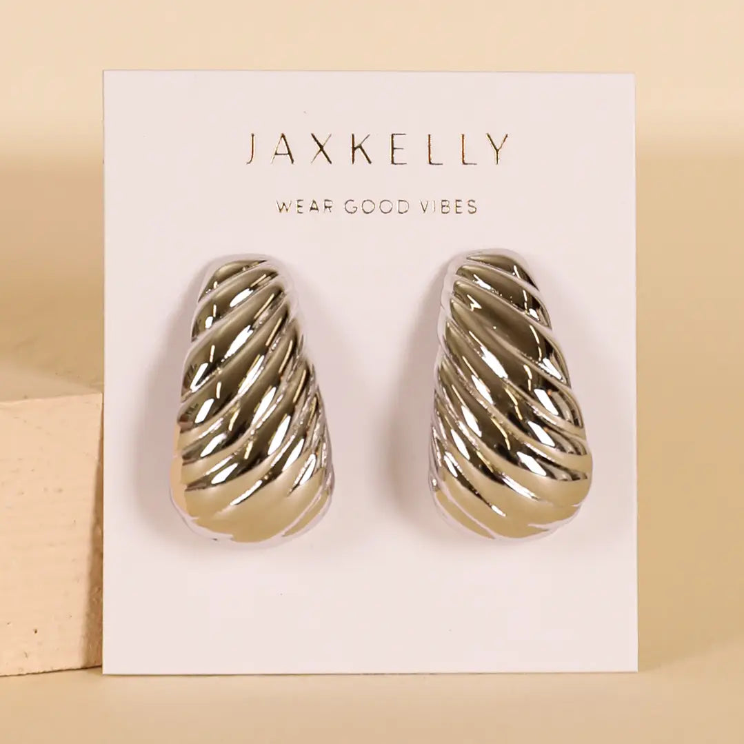 Silver Bold Swirl Earrings by JaxKelly