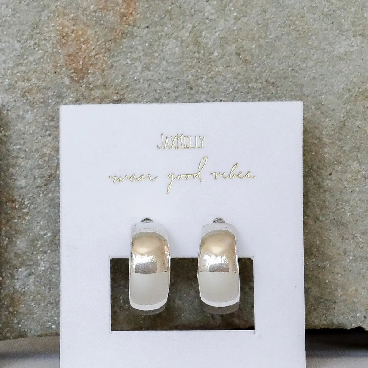 Silver Wide Hoop Earrings by JaxKelly