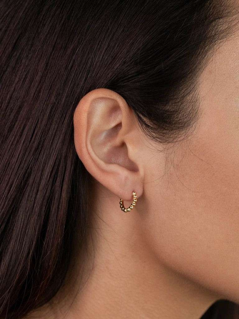 Small Ball Hoop Gold Earrings by JaxKelly