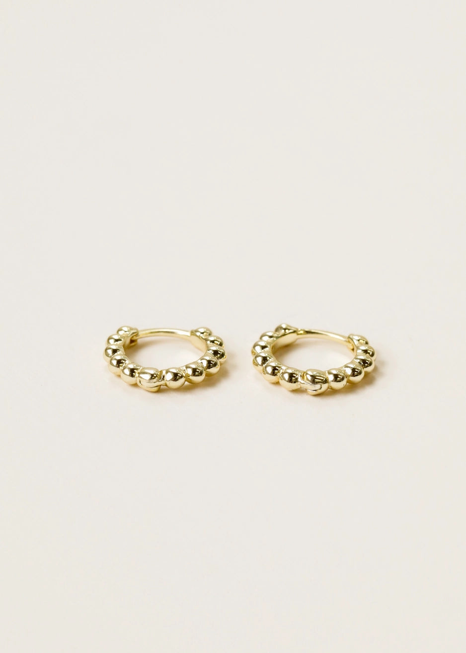 Small Ball Hoop Gold Earrings by JaxKelly