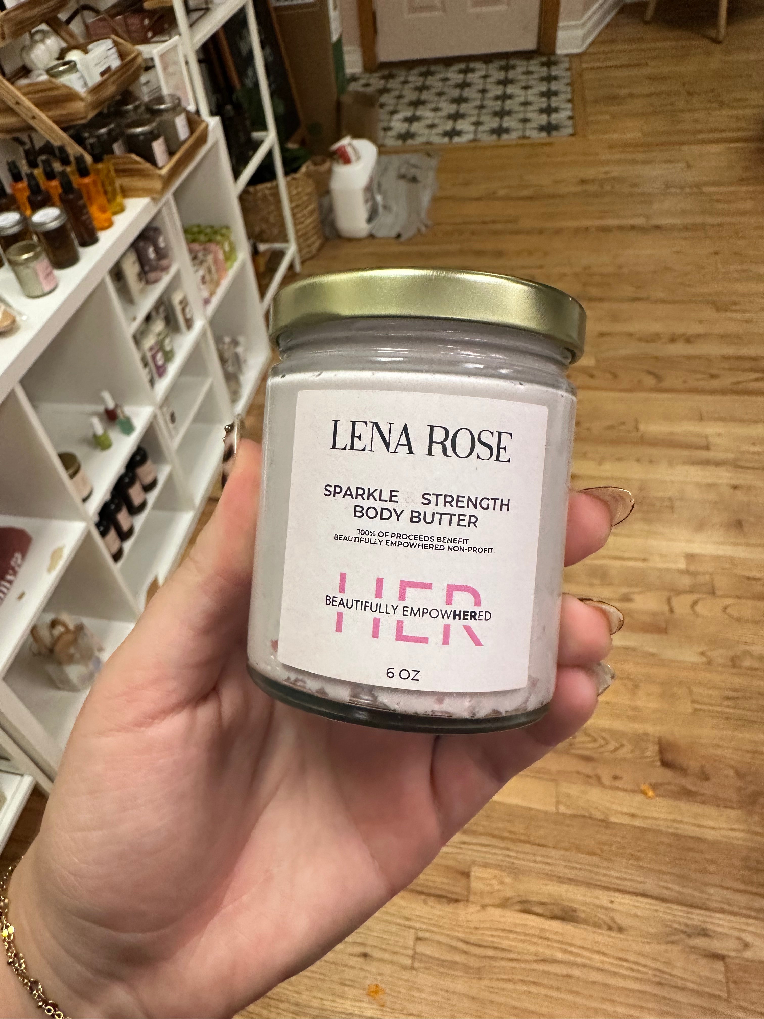 Sparkle & Strength Body Butter, a Lena Rose House Line body butter