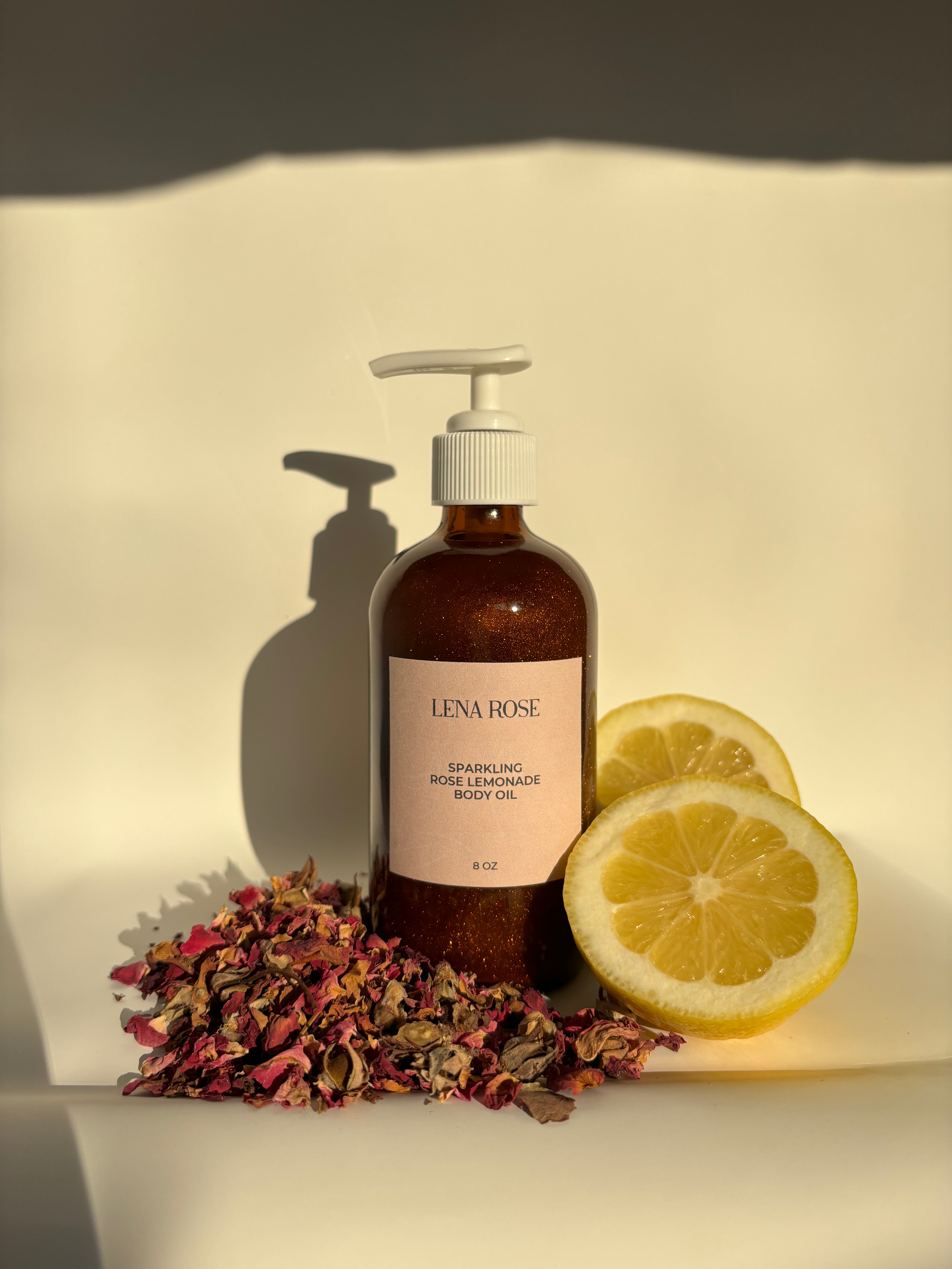 Sparkling Rose Lemonade Body Oil from the Lena Rose House Line
