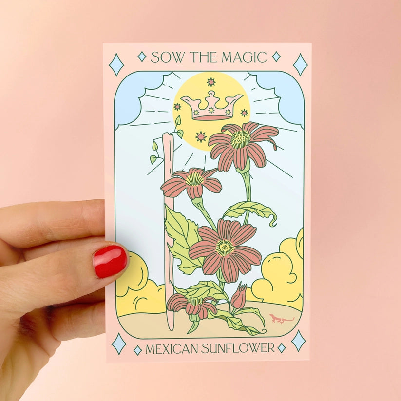 Mexican Sunflower Tarot Seed Packet by Sow the Magic