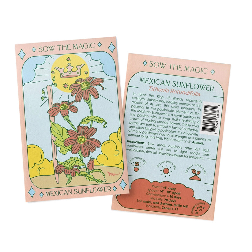 Mexican Sunflower Tarot Seed Packet by Sow the Magic