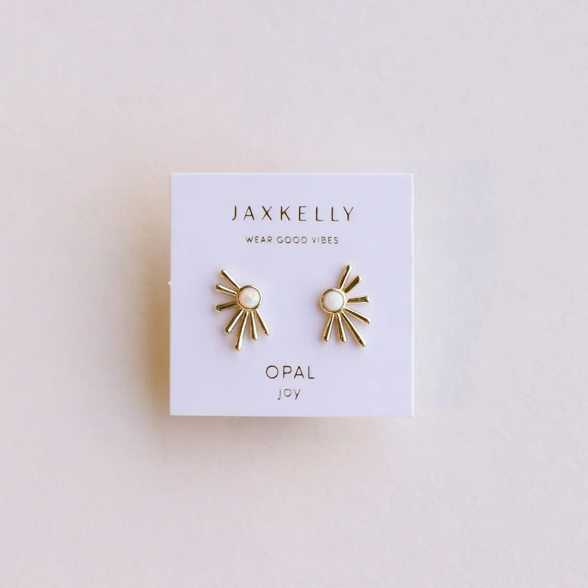Sun Ray White Opal Earring by JaxKelly