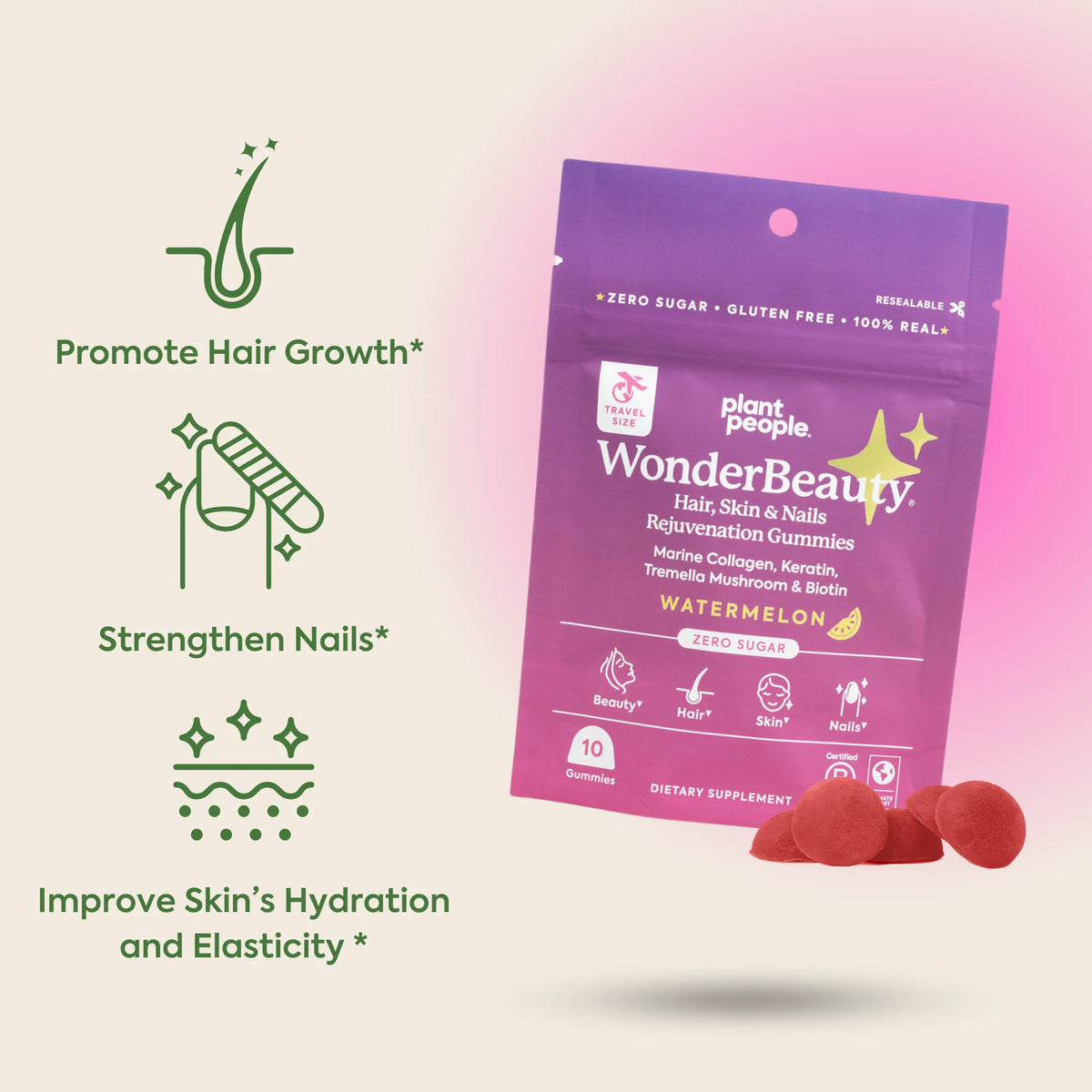 TRAVEL SIZE WonderBeauty Gummies by Plant People
