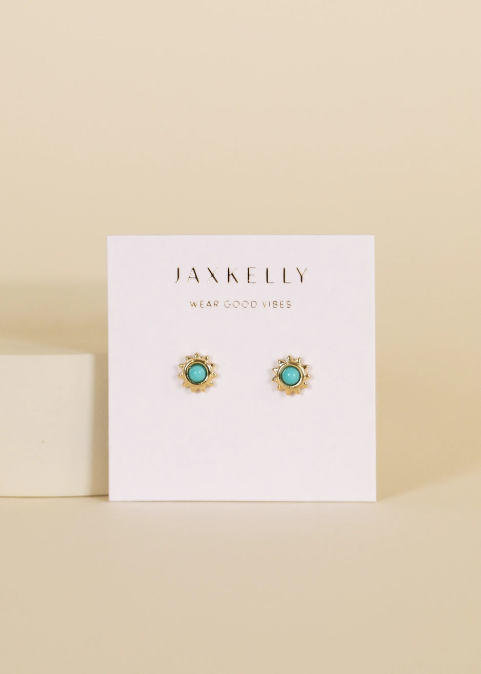 Turquoise Sun Stud Earring by JaxKelly