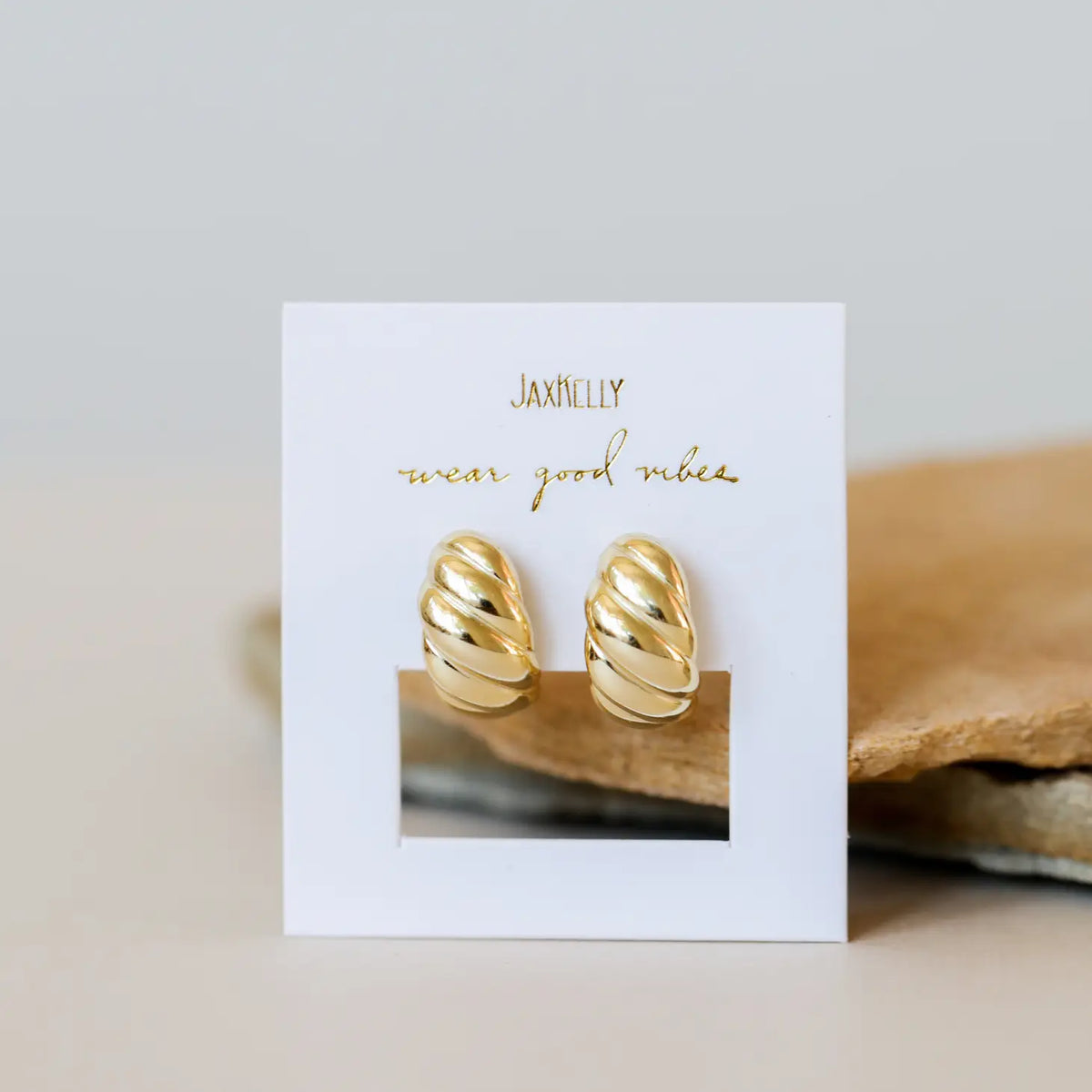 Golden Hoop Swirl Earring by JaxKelly