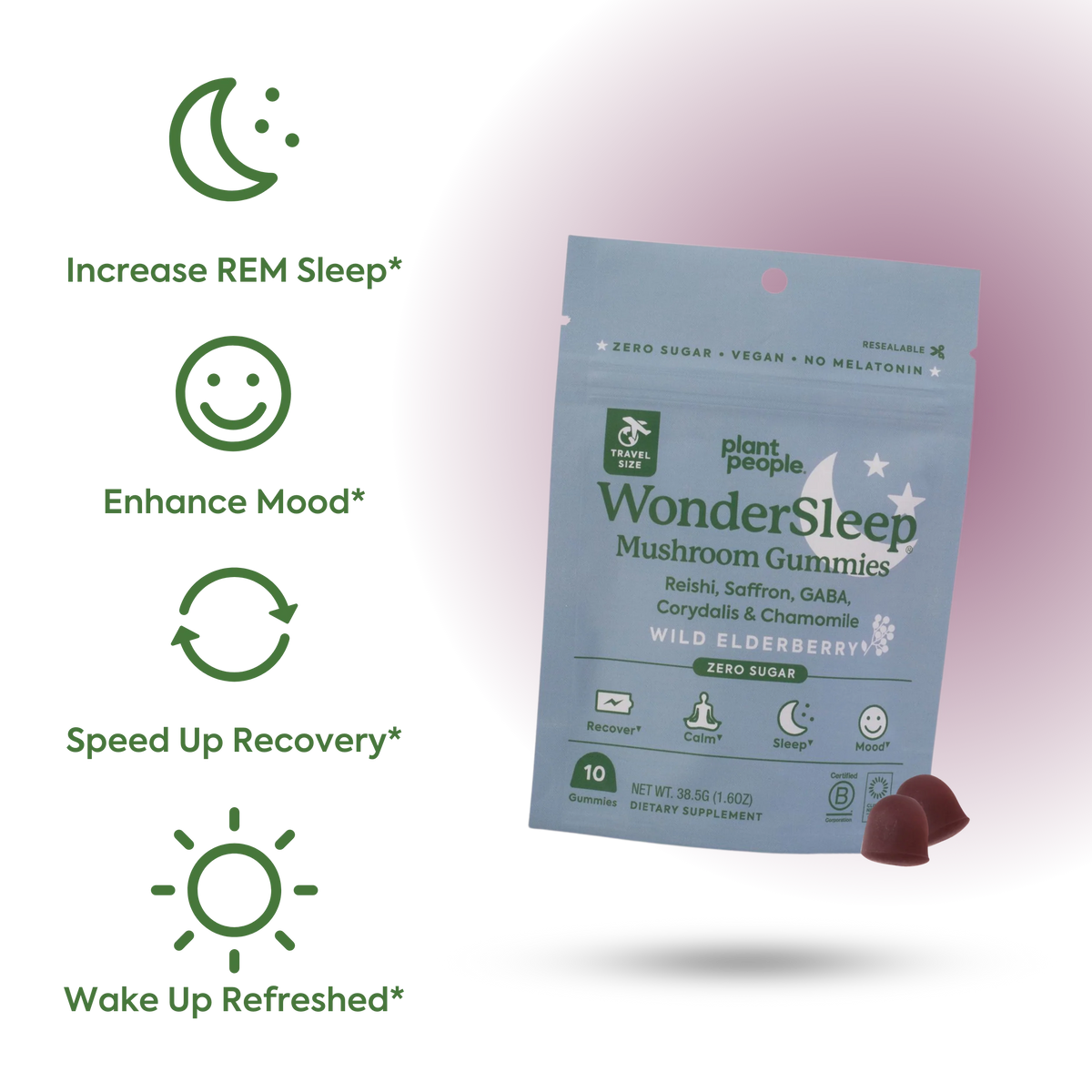 TRAVEL SIZE WonderSleep Mushroom Gummies by Plant People