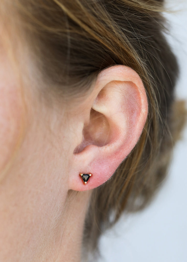 Mini Energy Gem Earrings - Black Tourmaline - Protection